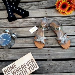 Glitter Cut Out Sandals